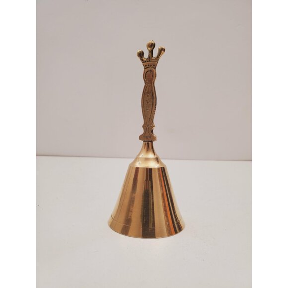 Vintage Brass Hand Bell - Handheld Solid Brass Bell with Charming Tone - Home - Picture 2 of 10
